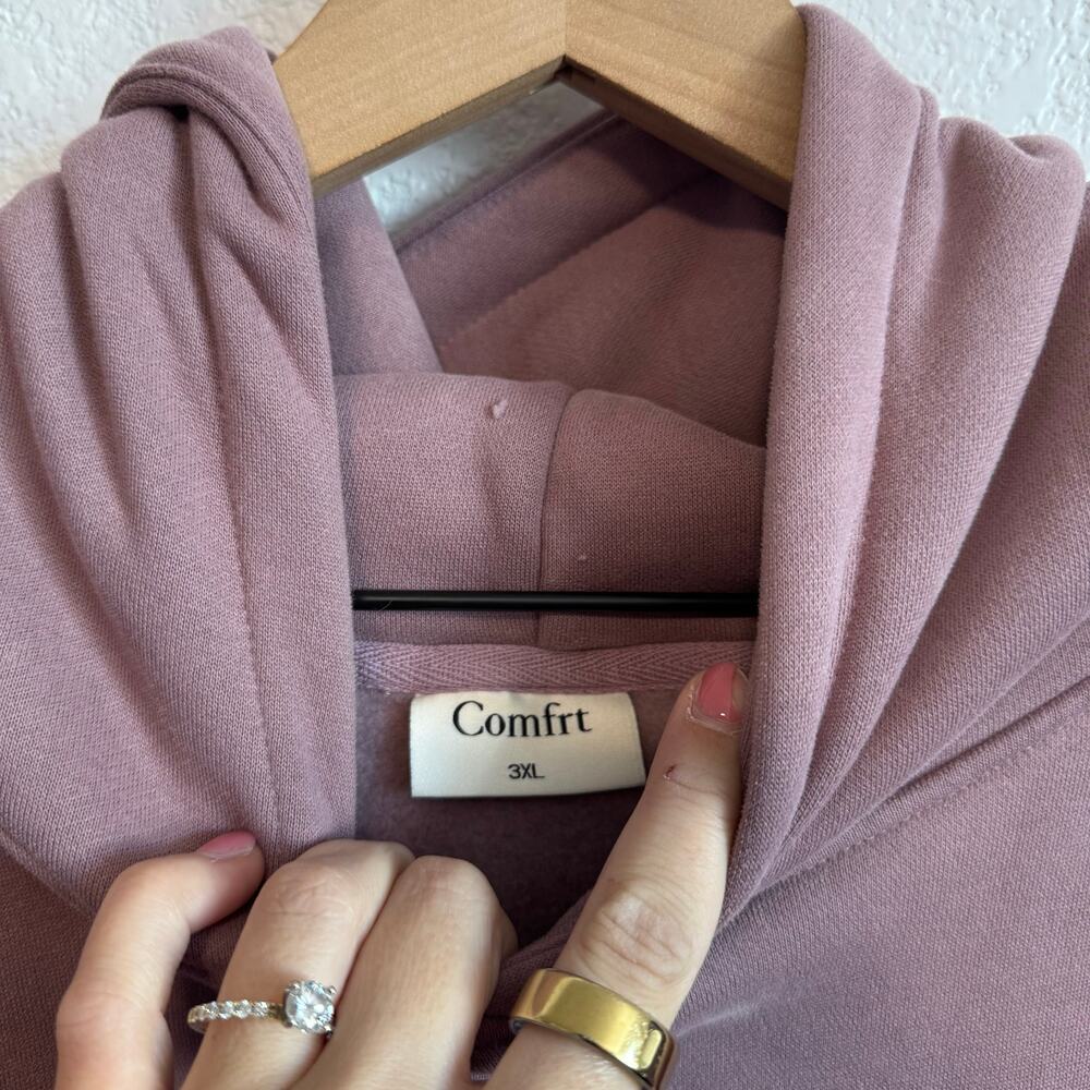 Comfrt Minimalist Hoodie Super Soft Oversized Pullover Orchid Purple Mauve 3XL - Picture 11 of 13